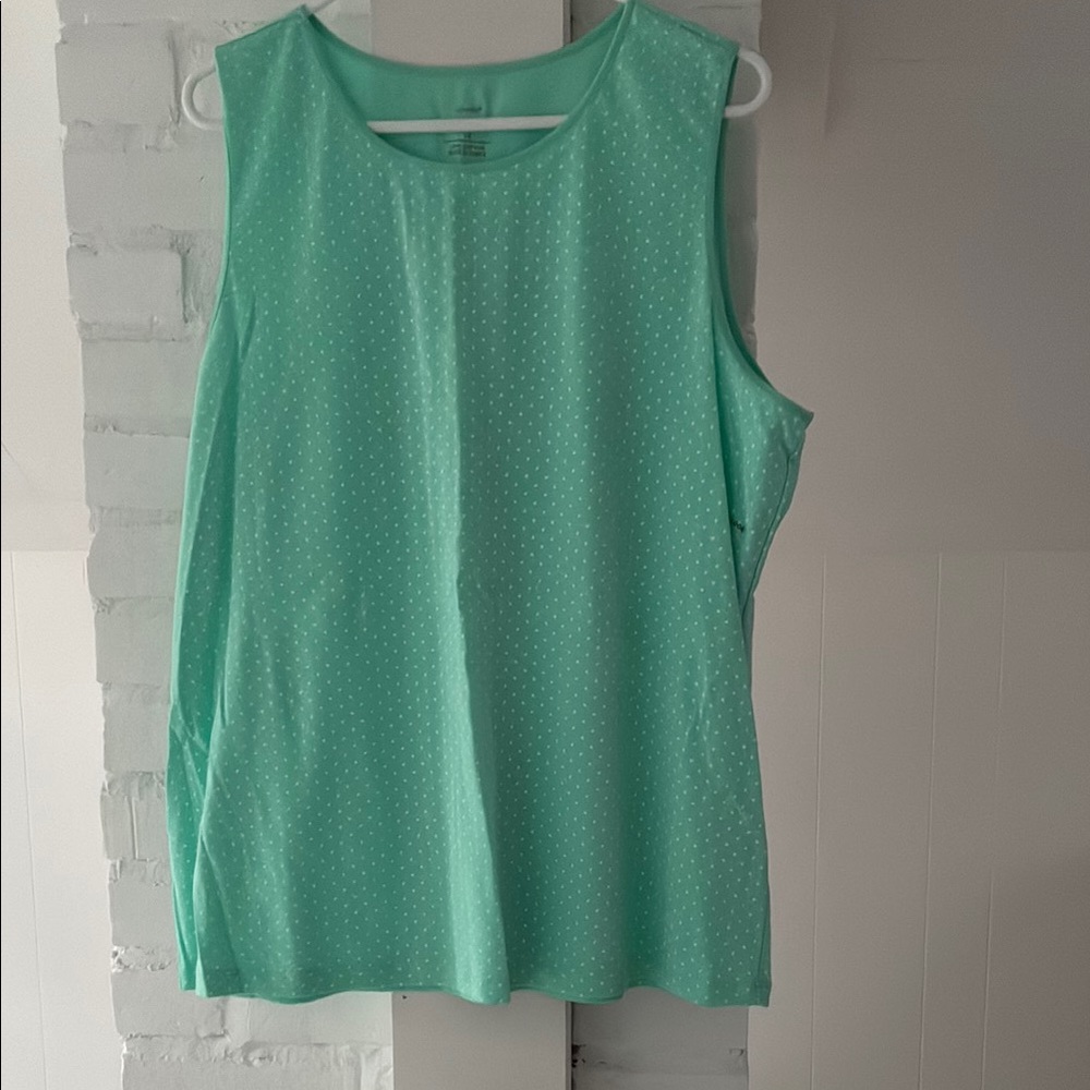 New CJ Banks Mint Green with polka dots Sleeveless Top